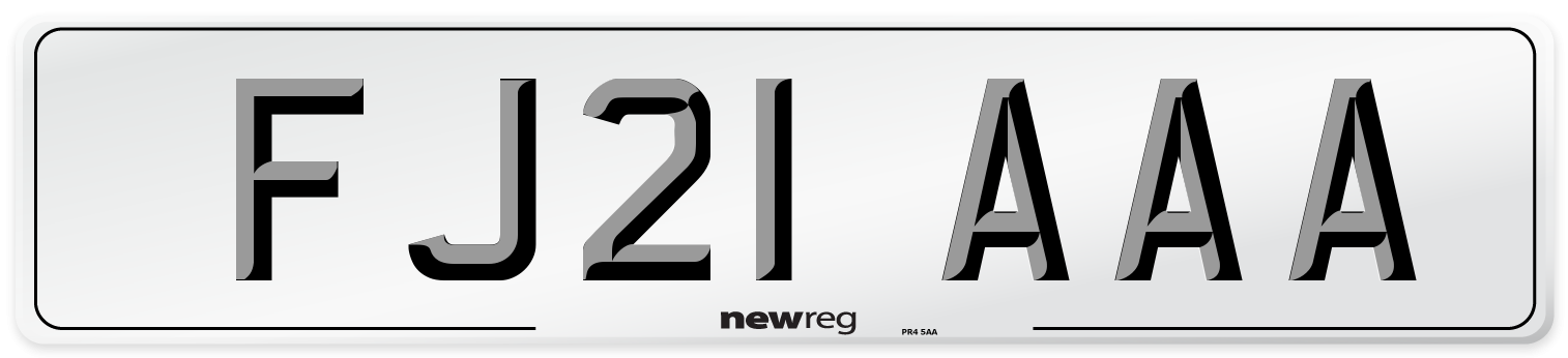 FJ21 AAA Number Plate from New Reg